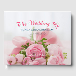 Hochzeit von, Namen und Datum, Blume oder Foto Gästebuch