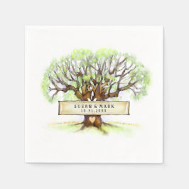 Hochzeit von Napkins - Der Liebe-Baum Serviette