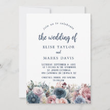 Hochzeit von Navy Blue Blush Pink Roses