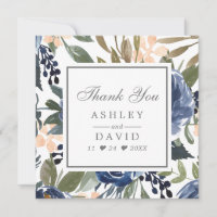 Hochzeit von Navy Blue Floral Pattern