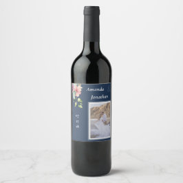 Hochzeit von Navy Blue Foto Weinetikett