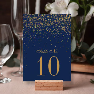 Hochzeit von Navy Blue & Glam Gold Confetti Einladung