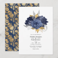 Hochzeit von Navy Blue, Gold und Silver Floral