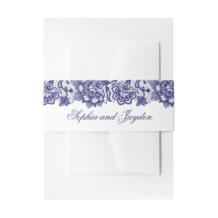 Hochzeit von Navy Blue Lace Einladungsbanderole