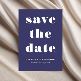 Hochzeit von Navy Blue Modern Typografy Save The Date