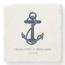Hochzeit von Navy Blue Nautical Anchor Coastal