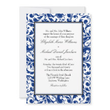 Hochzeit von Navy Blue und Black Swirl Damask