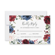 Hochzeit von Navy Blue und Burgund Blush Pink Flor