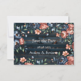 Hochzeit von Navy Blue und Kupfer Peony Bouquet Wo Save The Date
