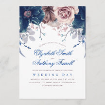 Hochzeit von Navy Blue und Mauve Watercolor