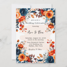 Hochzeit von Navy Blue und Orange Peony