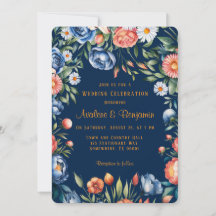 Hochzeit von Navy Blue und Orange Peony