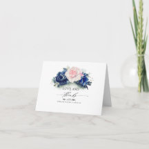 Hochzeit von Navy Blue und Pink Floral Vielen Dank