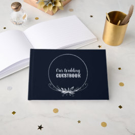 Hochzeit von Navy Blue und Silver Foil Gästebuch