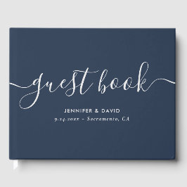 Hochzeit von Navy Blue und Silver Gästebuch