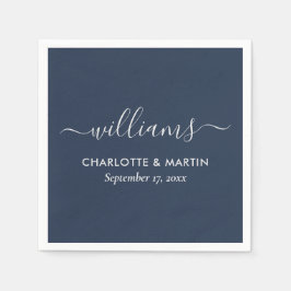 Hochzeit von Navy Blue und Silver Serviette