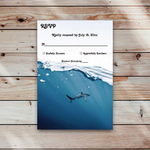Hochzeit von Navy Blue Underwater Shark Nautical B RSVP Karte