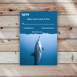 Hochzeit von Navy Blue unter dem Meer Dolphin Coas RSVP Karte