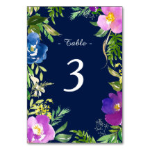 Hochzeit von Navy Blue Violet Floral