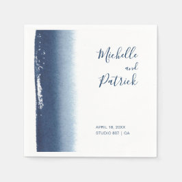 Hochzeit von Navy Blue Watercolor Serviette