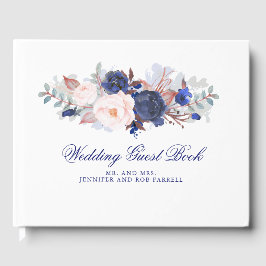 Hochzeit von Navy Floral Gästebuch