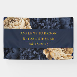 Hochzeit von Navy Gold Painted Peony Banner