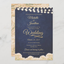 Hochzeit von Navy Gold Rustic Chic Floral String L