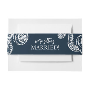 Hochzeit von Navy-Oktopus Einladungsbanderole