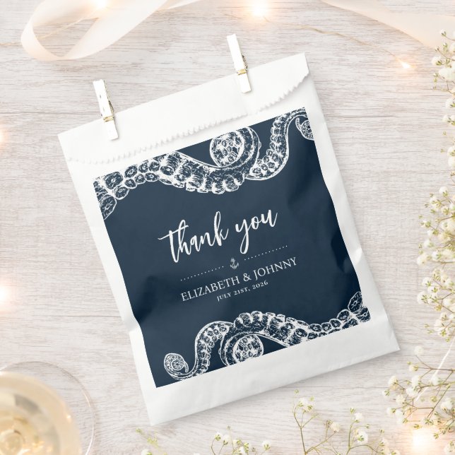 Hochzeit von Navy-Oktopus Geschenktütchen (Ausgeschnitten)