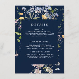 Hochzeit von Navy Spring Wildblume Meadow Garden Begleitkarte