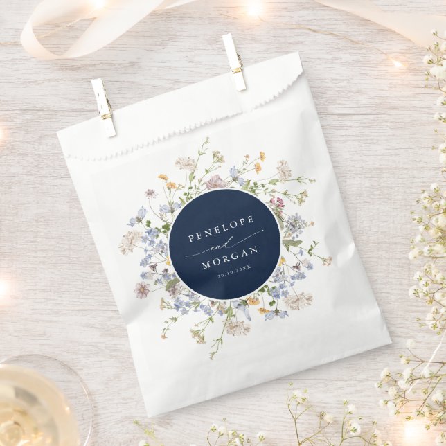 Hochzeit von Navy Spring Wildblume Meadow Garden Geschenktütchen (Ausgeschnitten)