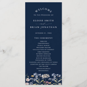 Hochzeit von Navy Spring Wildblume Meadow Garden Programm
