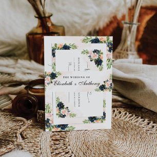 Hochzeit von Navy und Blush Pink Einladungsbanderole