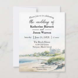 Hochzeit von Newport Rhode Island Beach Einladung