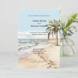 Hochzeit von Palmen Beach Ocean Einladung