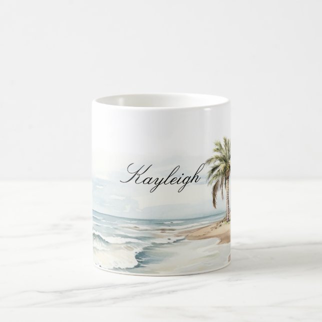 Hochzeit von Palmen Beach Ocean Kaffeetasse (Mittel)