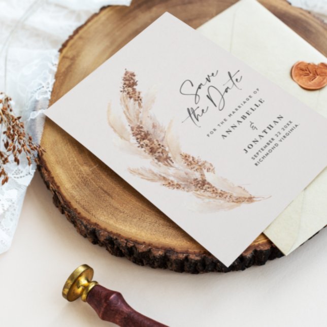 Hochzeit von Pampas-Gras in Böhmen Save The Date (Von Creator hochgeladen)