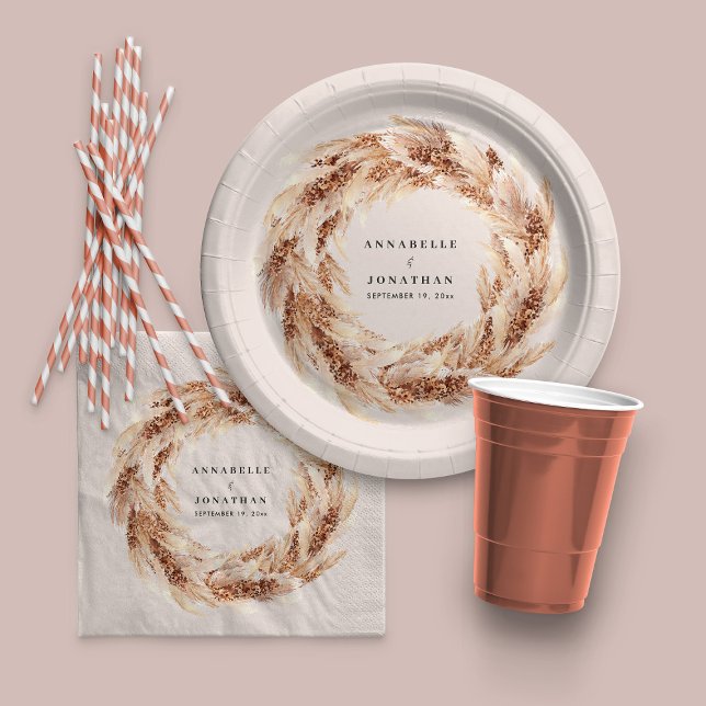 Hochzeit von Pampas-Gras in Böhmen Serviette (Von Creator hochgeladen)