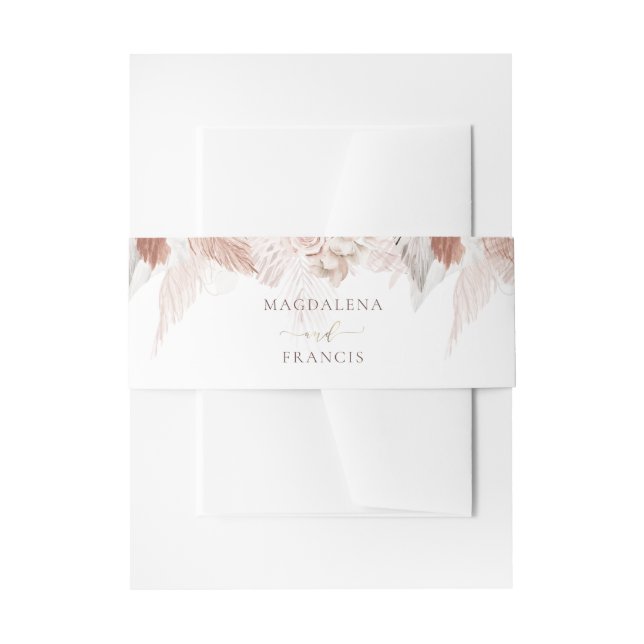 Hochzeit von Pampasgras Einladungsbanderole (Vorderseite Beispiel)