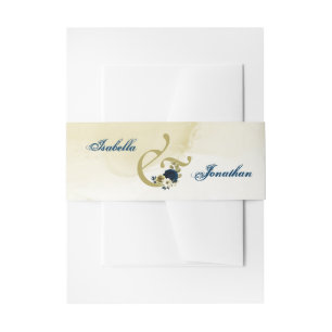 Hochzeit von phantastischen marineblauen Blume Einladungsbanderole