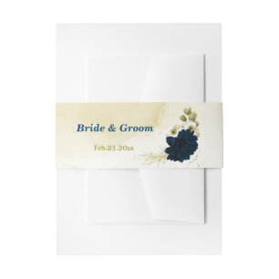 Hochzeit von phantastischen marineblauen Blume Einladungsbanderole