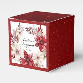 Hochzeit von Red and White Poinsettia Wreath Geschenkschachtel