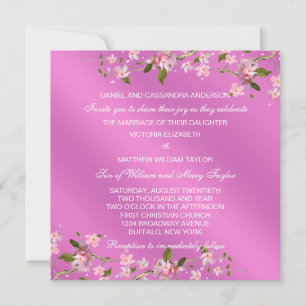 Hochzeit von rosa japanischen Kirschblüten Einladung