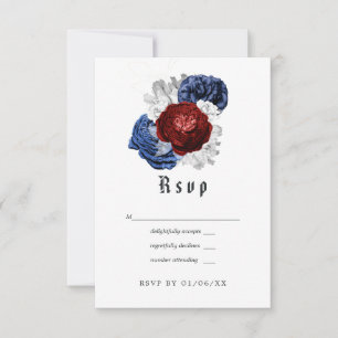 Hochzeit von Rot-Weiß und Blau-Amerikanische Unabh RSVP Karte