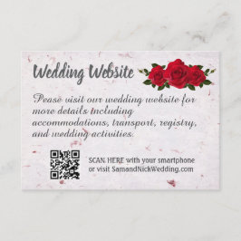 Hochzeit von rote Rosen Begleitkarte