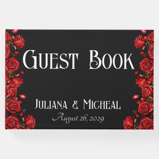Hochzeit von rote Rosen Gästebuch (Vorderseite)