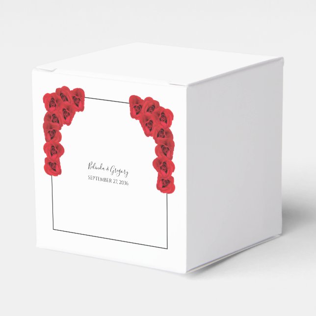 Hochzeit von rote Rosen Geschenkschachtel (Vorderseite)
