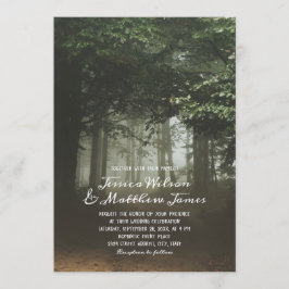 Hochzeit von Rustikal-Wald-Grünbäumen Einladung
