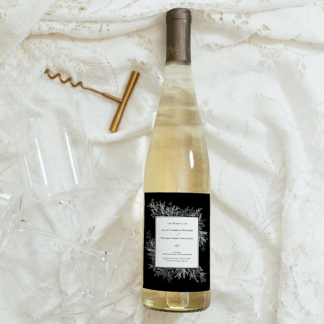 Hochzeit von Schwarz und Weiß Weinetikett (Von Creator hochgeladen)