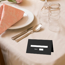 Hochzeit von Schwarz-weißen Schriften Platzkarte